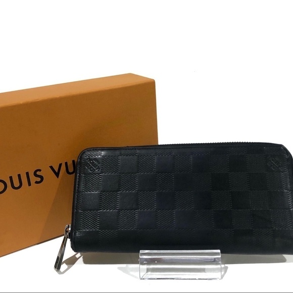 Authentic Louis Vuitton Damier Infini Vertical Leather Zippy Round Long Wallet - Picture 1 of 16